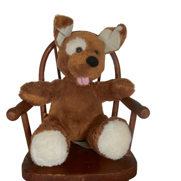 BUILD A BEAR Brown Puppy Dog Floppy Ears Eye Patch Stuffed Animal Plush - Picture 1 of 10